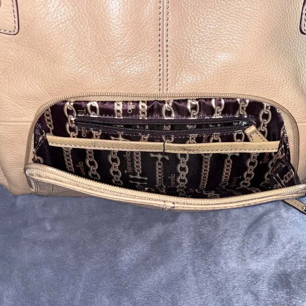 Tignanello Tan Leather Organizer Bag - Hobo Style